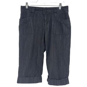 BACCINI capris cuffs size 6 black dark wash